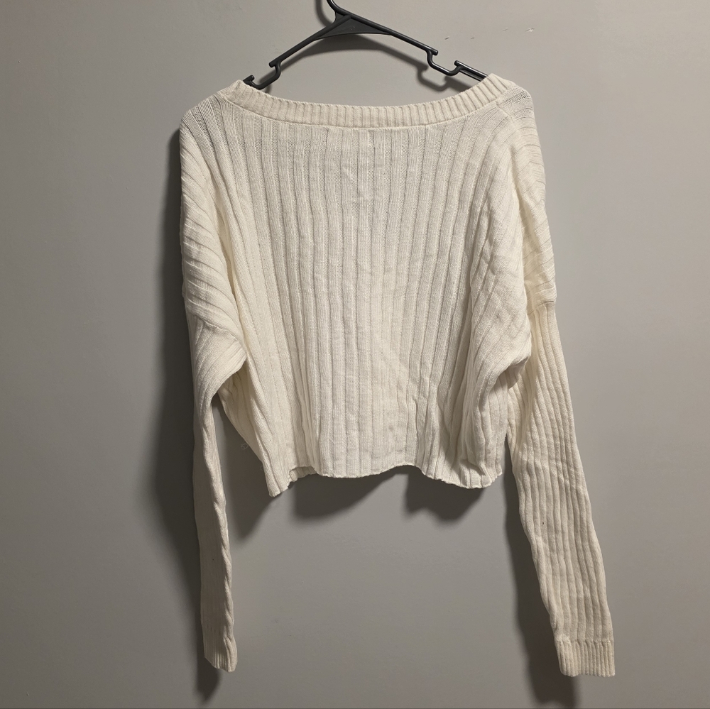 Hollister Cream Ribbed Cardigan - Picture 3 of 3